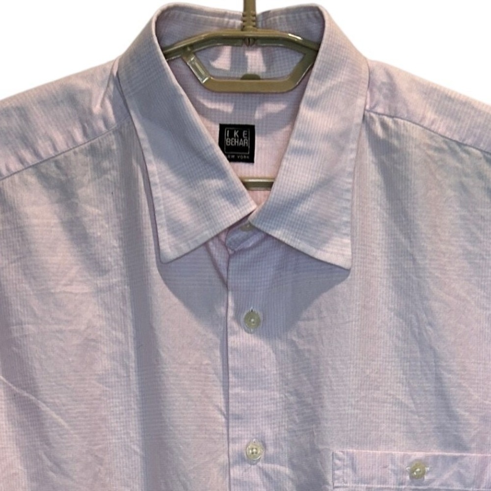 Ike Behar Button Down Shirt XL Men's‎ Pink White Micro Check Cotton Canada